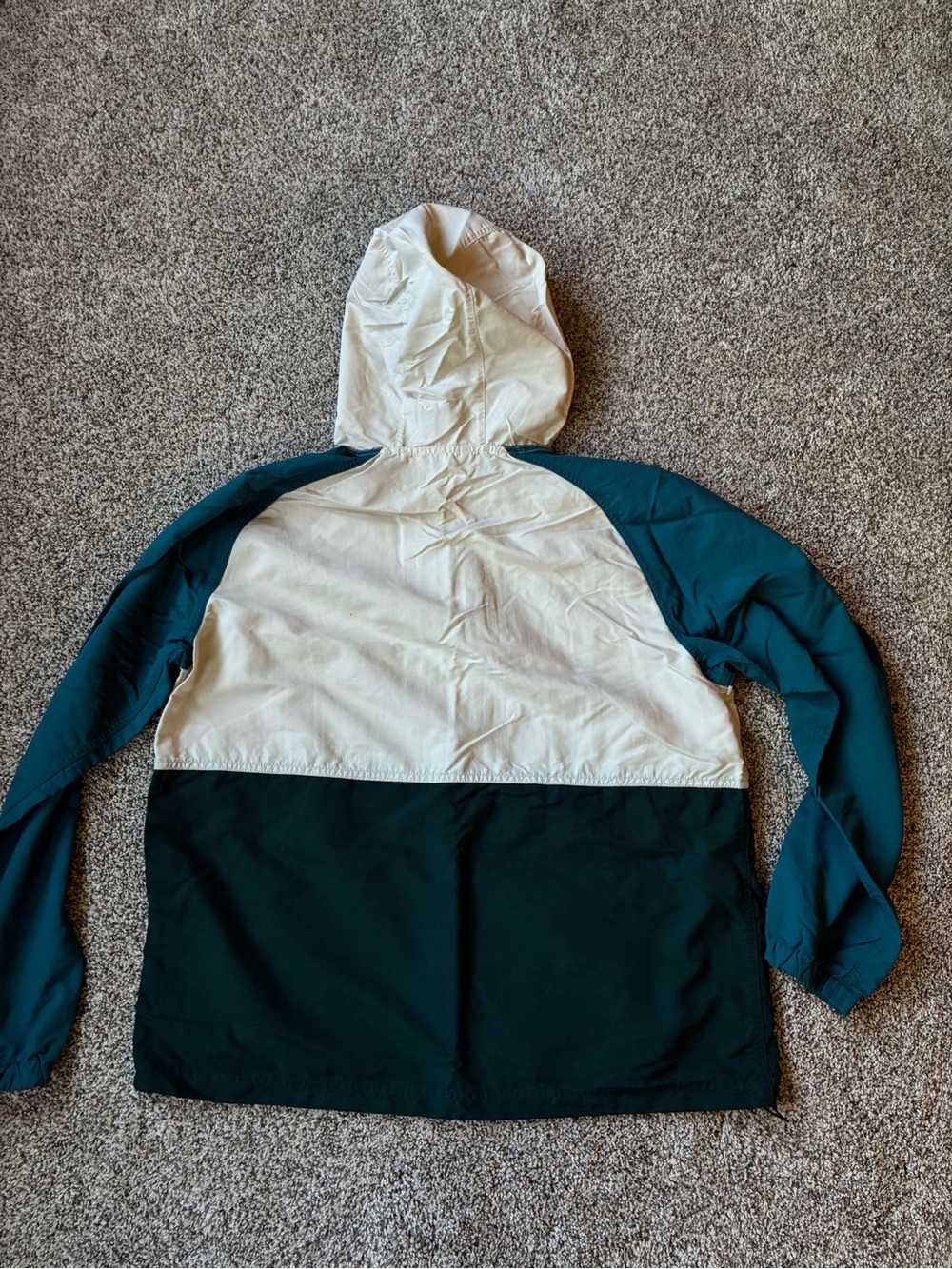 L.L. Bean Teal, White & Coral Windbreaker Jacket - Picture 3 of 3